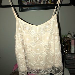 Cropped embellished tank top